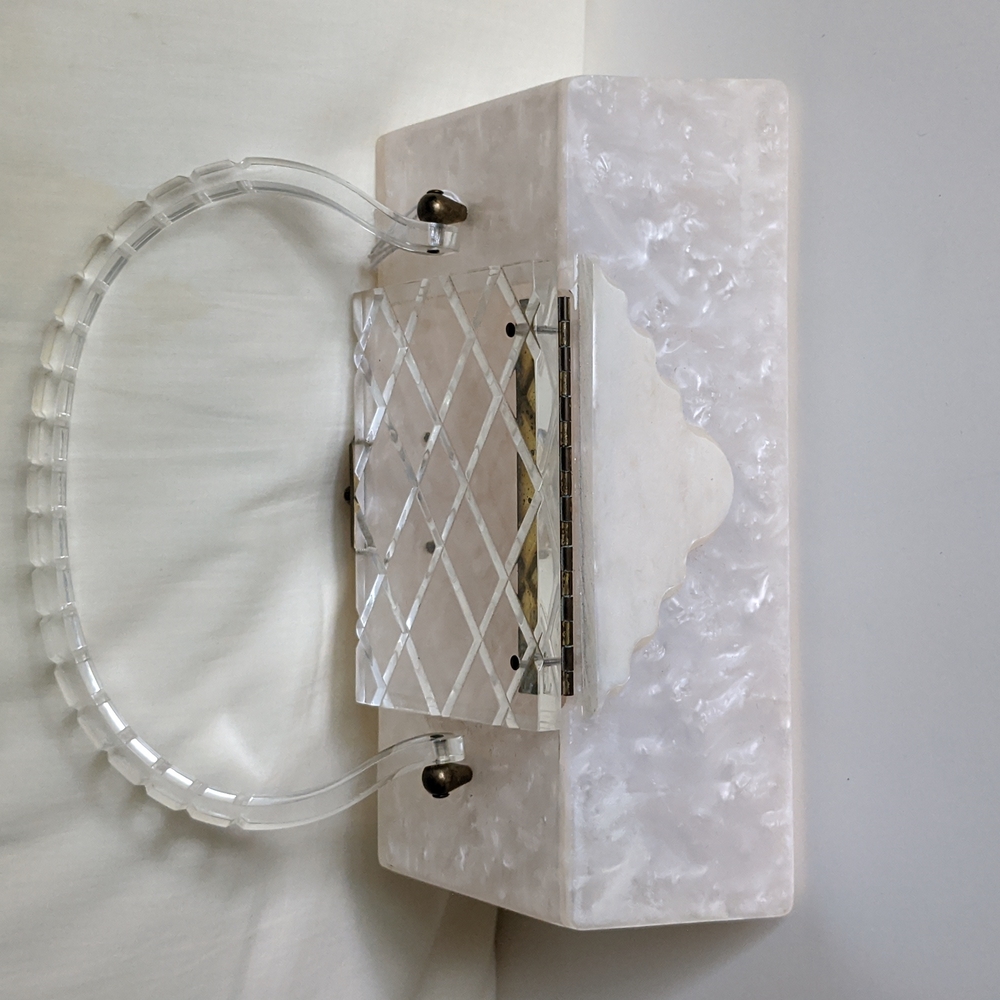 Rare Vintage Lucite Marbelized Purse - Picture 6 of 9